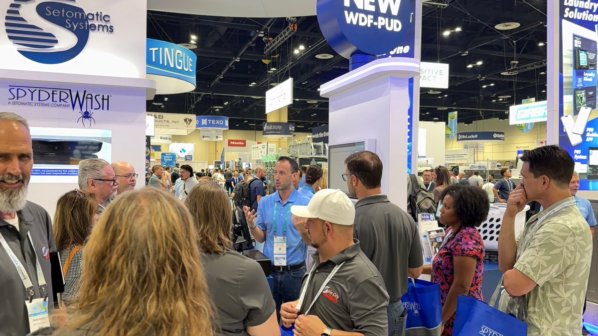 SetomaticSystem's tweet image. Great first day at Clean 2025. Thanks to all the customers and distributors who stopped by our booth.

Come check out our SpyderWash card system and NEW Wash Dry Fold System over the next few days and see what all the buzz is about!