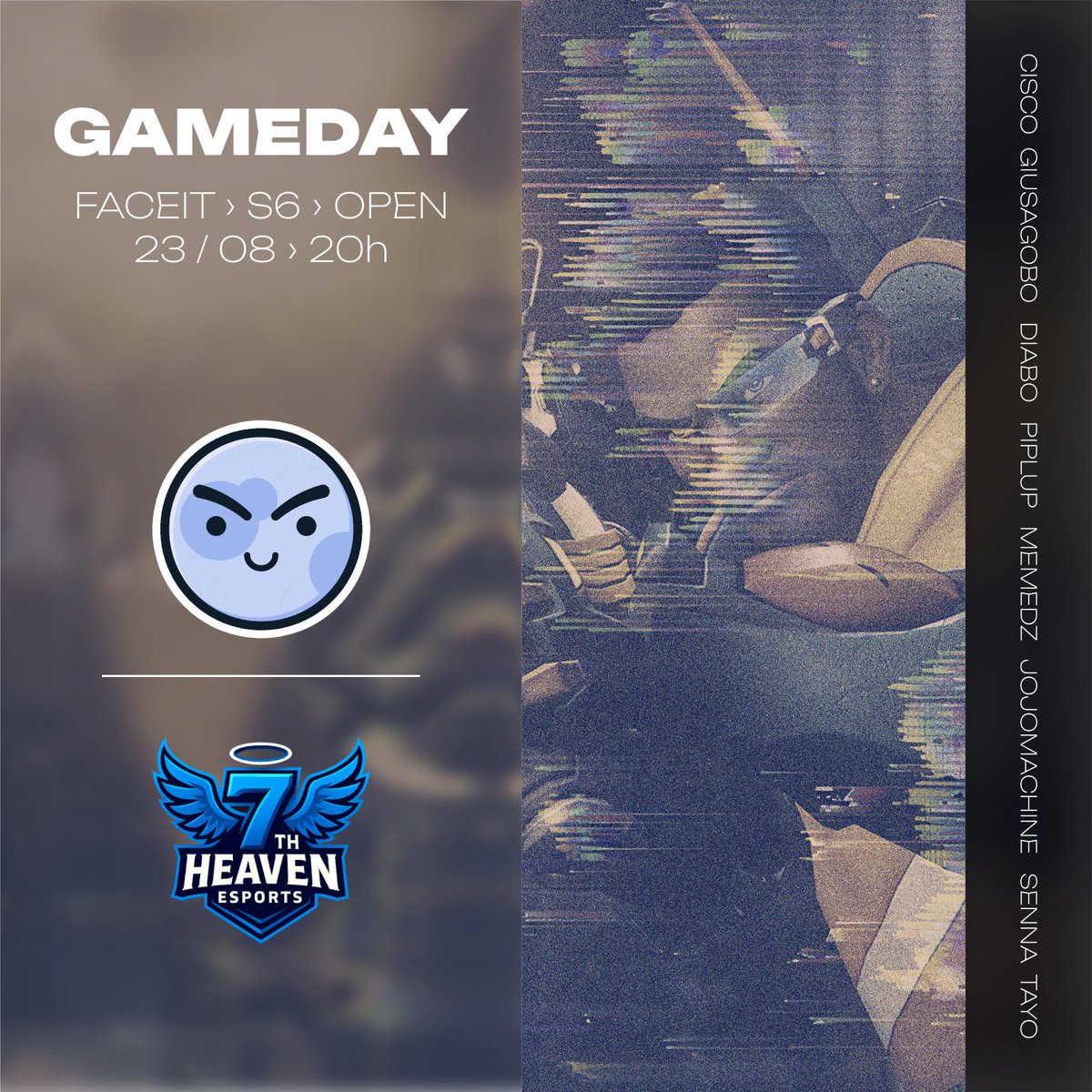 🌕 GAME DAY! 🌕

Daqui a pouco a Lua Cheia entra em ação contra a 7th Heaven, às 20h! Vamo em busca dessa vitória!

Torçam com a gente:
📺 twitch.tv/tayofps

#NoiteDeLuaCheia