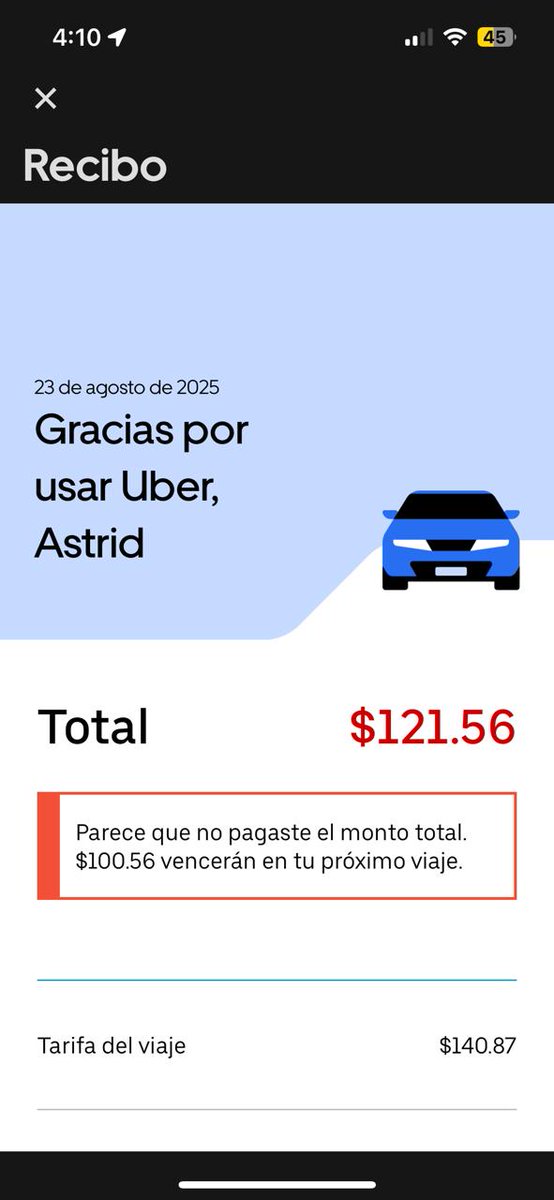 Alikaentuit's tweet photo. Invítamos a los consumidores de @Uber_MEX a exhibir a los conductores que están haciendo cobros fraude. Pagas en efectivo y no reportan el pago o lo declaran incompleto @Profeco No hay solución a disputas Si usasUber y pagas en efectivo graba cuando hagas el pago. #DenunciaMasiva https://t.co/A6srGb4uod