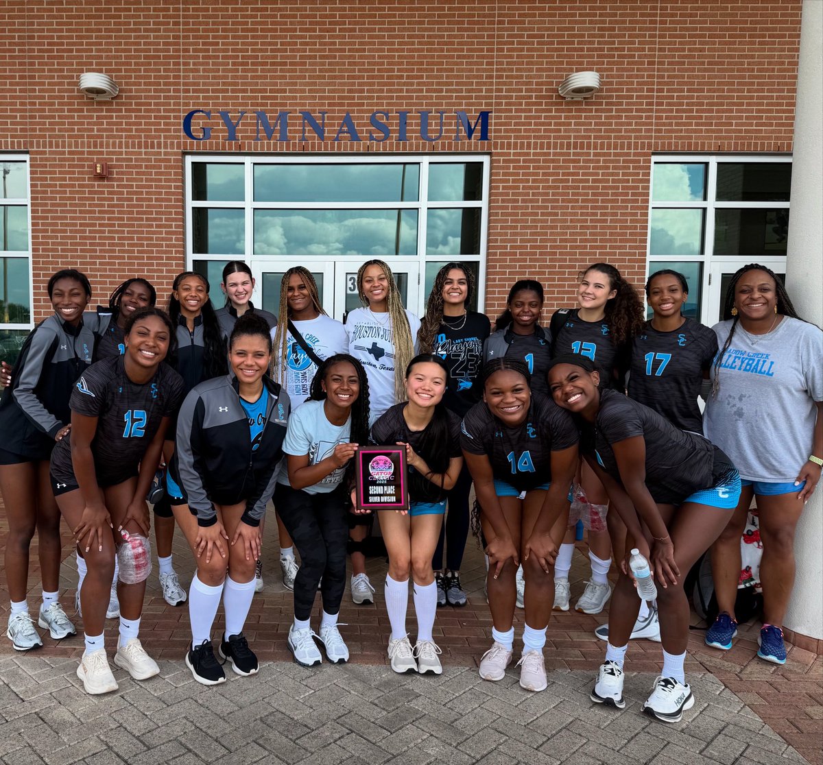 Tournament hardware @scsharksathletics @shadowcreekhs. Dickinson tournament second place finish.  #finsup 🦈 🏐