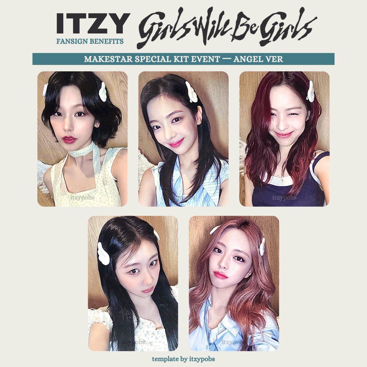itzy GWBG makestar 1.0 サイン会 emoji 5枚セット 🫀 ITZY <GIRLS WILL BE GIRLS> GWBG makestar ms fansign / fancall 1