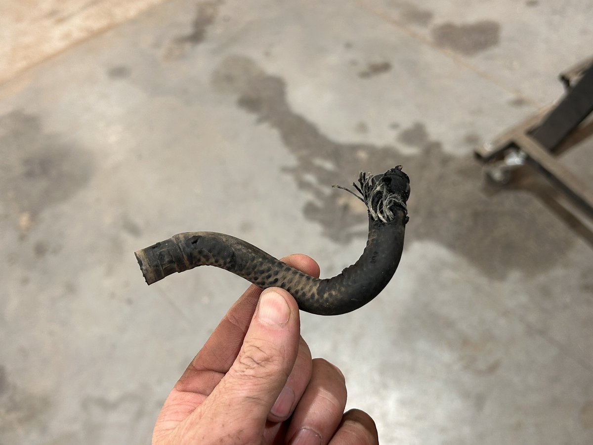 Finding the fuel leak was easy. Getting to this little hose, not easy. 

EGR system had to come almost completely out to get to the return hose. Told my dad now is a good time to delete it. 

Awaiting orders.