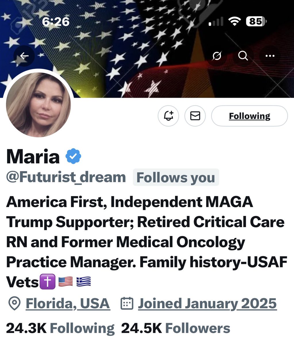 David McSwain (@mc_swa49166) on Twitter photo This is my sweet friend, Maria 
<a href="/Futurist_dream/">Maria</a> she is a lady, and I don’t say that lightly, she’s a lady! Loves life. Maria is a wonderful soul. Loves the military men and women and is very patriotic. Funny, kind and full of empathy. If you are not following her you should be. This is my sweet friend, Maria 
<a href="/Futurist_dream/">Maria</a> she is a lady, and I don’t say that lightly, she’s a lady! Loves life. Maria is a wonderful soul. Loves the military men and women and is very patriotic. Funny, kind and full of empathy. If you are not following her you should be.