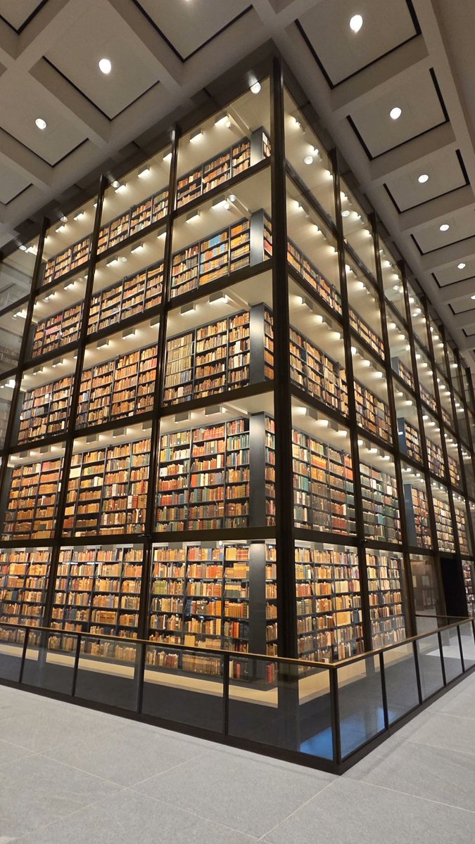 The beautiful rare book display at the Beinecke Rare Book and Manuscript Library. We stopped by there this week and had to share this with you all!