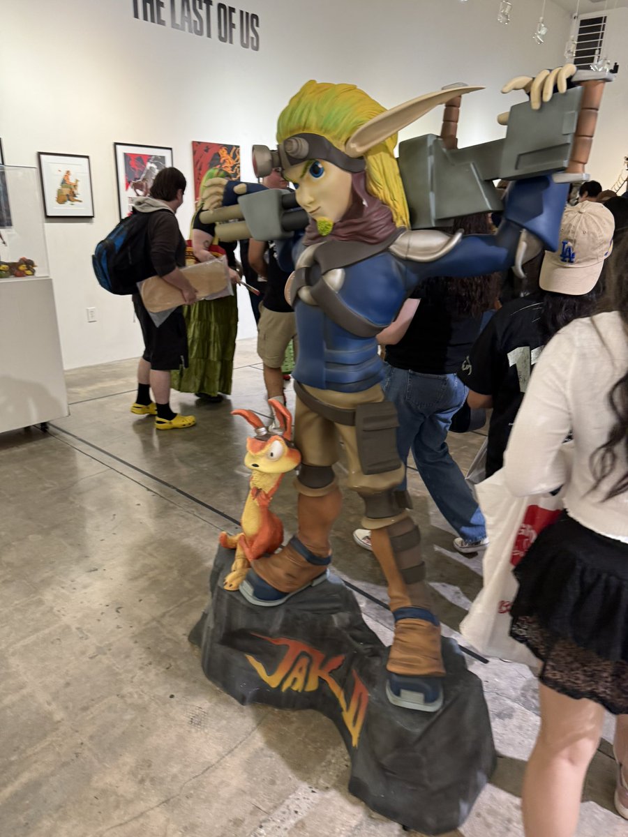 EliteFourJosh's tweet photo. They say never meet your heroes but I had to make an exception for my Day 1s, Jak &amp; Daxter! Got to meet some awesome folks and take a trip down Naughty Dog memory lane with some incredible art pieces at @gallerynucleus! Beyond happy! https://t.co/HAq5QkJR8t