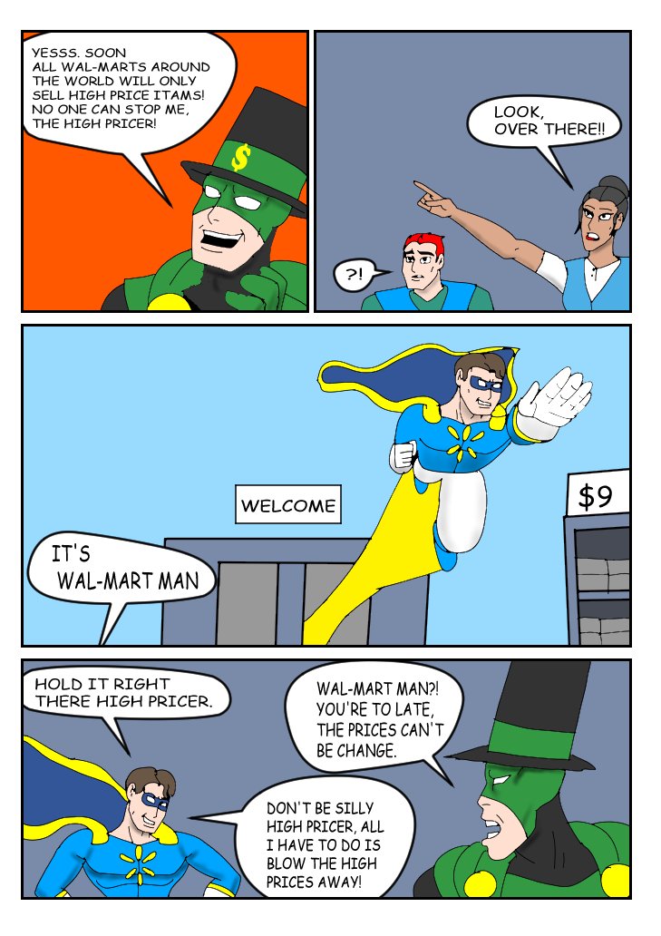 severecomics's tweet photo. been working for @Walmart  for over ten years and created a superhero Walmart Man that save you money everyday. @danbartlett6 https://t.co/oEDsl1zTxV