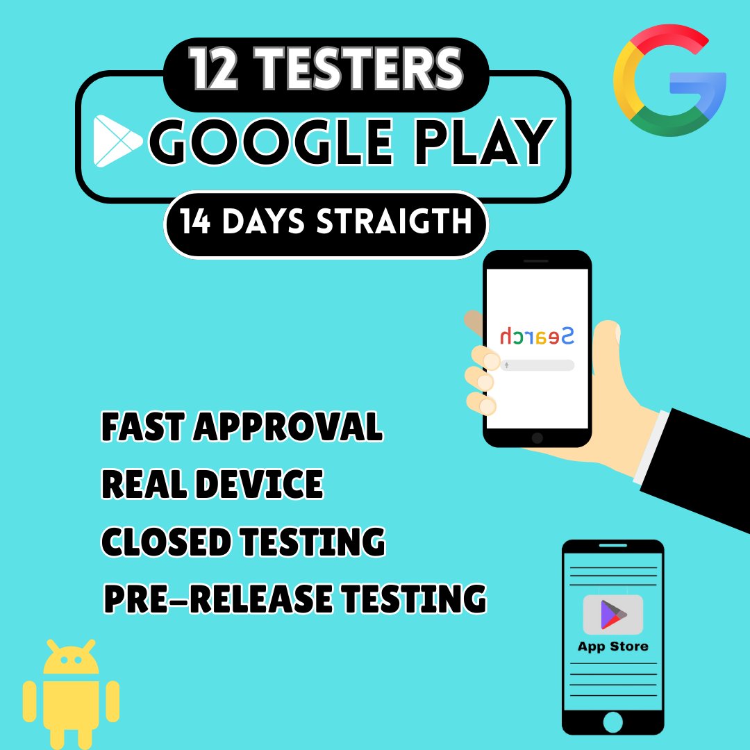 mst_repa's tweet image. Are you launching a new Android app and need 12 testers or 20 testers to improve your app before launch and meet Google's requirements?
➡️ Visit Now: fiverr.com/s/Zmvpyek
#12testersGooglePlay
#12testers
#UNLV
#Shedeur
#FARTSEAL