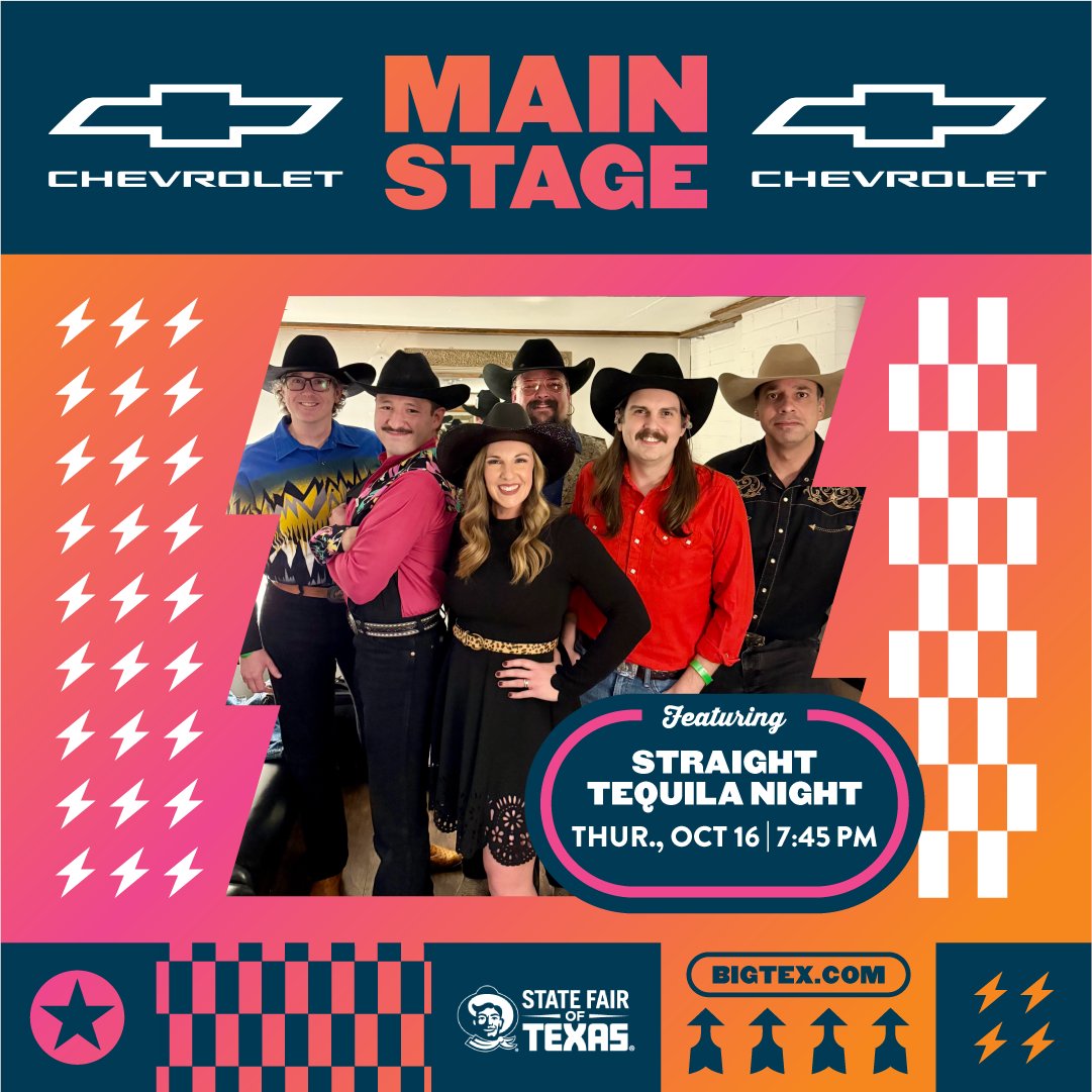 StateFairOfTX's tweet photo. Don’t miss your chance to see Straight Tequila Night under the stars on the @Chevrolet Main Stage! 🌟 Thursday, October 16 at 7:45 p.m., free with admission! #ChevyMainStage https://t.co/R6wJqv2GlD