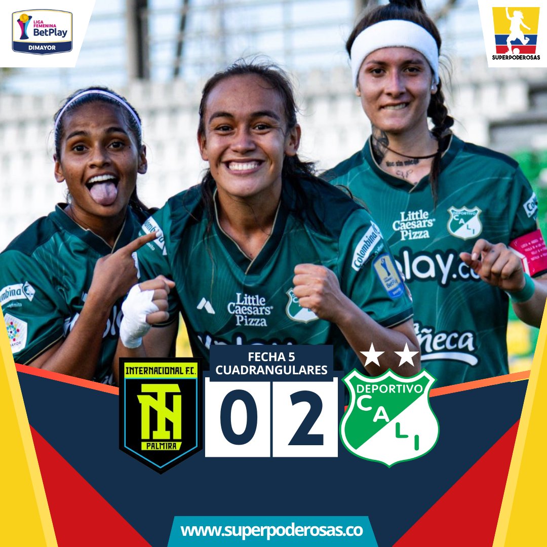 Superpoderosas 🇨🇴⚽️ (@_superpoderosas) on Twitter photo 🟢 ¡DEPORTIVO CALI A SEMIFINALES! ⚪️
Venció 2-0 a Inter Palmira y se instaló en la penúltima fase de la Liga Femenina 🏆🇨🇴 2025.
⚽️ Michelle Vásquez y Lorena Cobos.
❌️ Con este resultado, Independiente Medellín queda sin opciones de acceder a semifinales.
📸 <a href="/CaliFemenino/">Deportivo Cali Femenino</a> 🟢 ¡DEPORTIVO CALI A SEMIFINALES! ⚪️
Venció 2-0 a Inter Palmira y se instaló en la penúltima fase de la Liga Femenina 🏆🇨🇴 2025.
⚽️ Michelle Vásquez y Lorena Cobos.
❌️ Con este resultado, Independiente Medellín queda sin opciones de acceder a semifinales.
📸 <a href="/CaliFemenino/">Deportivo Cali Femenino</a>