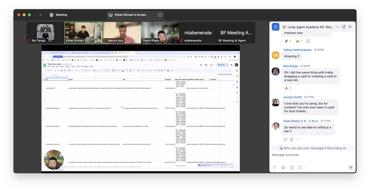 80+ people built, 14 presented (incl. me). The line between “AI-curious” and “AI-powered” is now three days. #LindyAgentAcademy <a href="/getlindy/">Lindy</a>