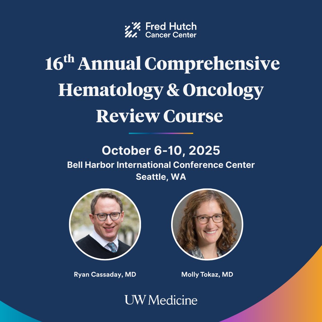 The Comprehensive Hematology &amp; Oncology Review Course (CORC) offers a thorough update on the latest standards of care, clinical guidelines and therapeutic advances in hematology and medical oncology. Join us October 6-10 in Seattle: bit.ly/4jPeM8C