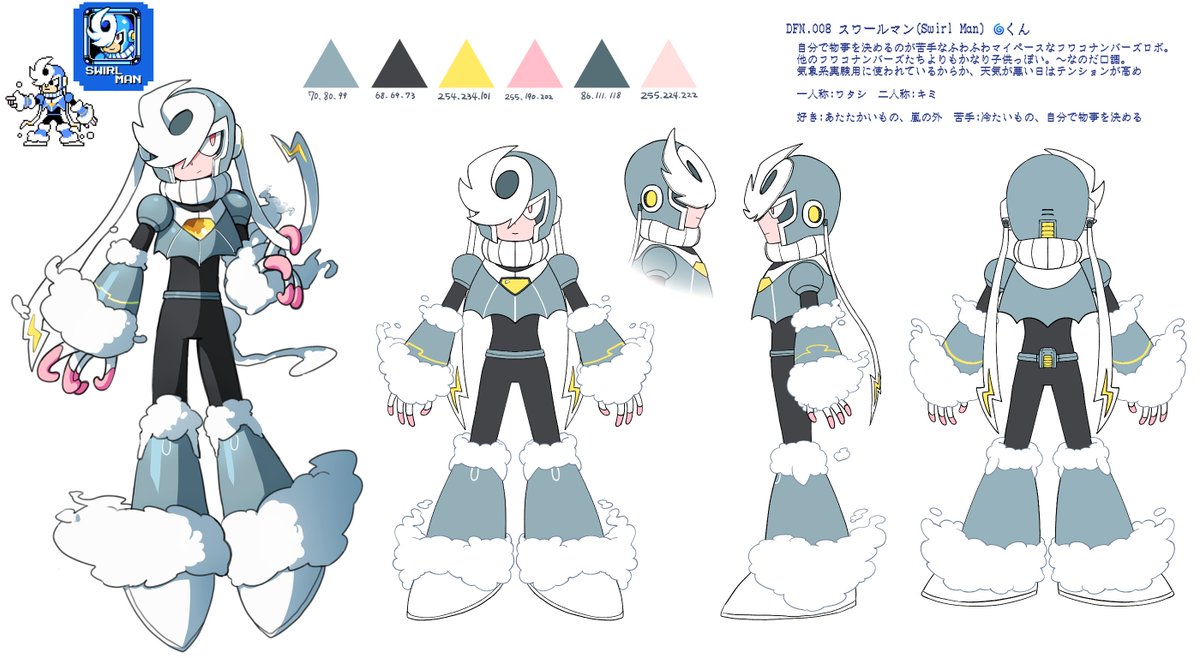 オリロボの🌀くん三面図できたのでこっちにも投げます 