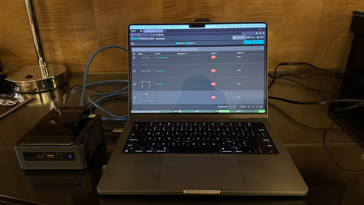 rogue_router's tweet photo. I brought the @CiscoModelLabs Mini PC to #TechElevate this week. If any #CiscoSE wants to talk about CML this week. Find me, WebEx me, or whatever. https://t.co/FnA8keUlqV