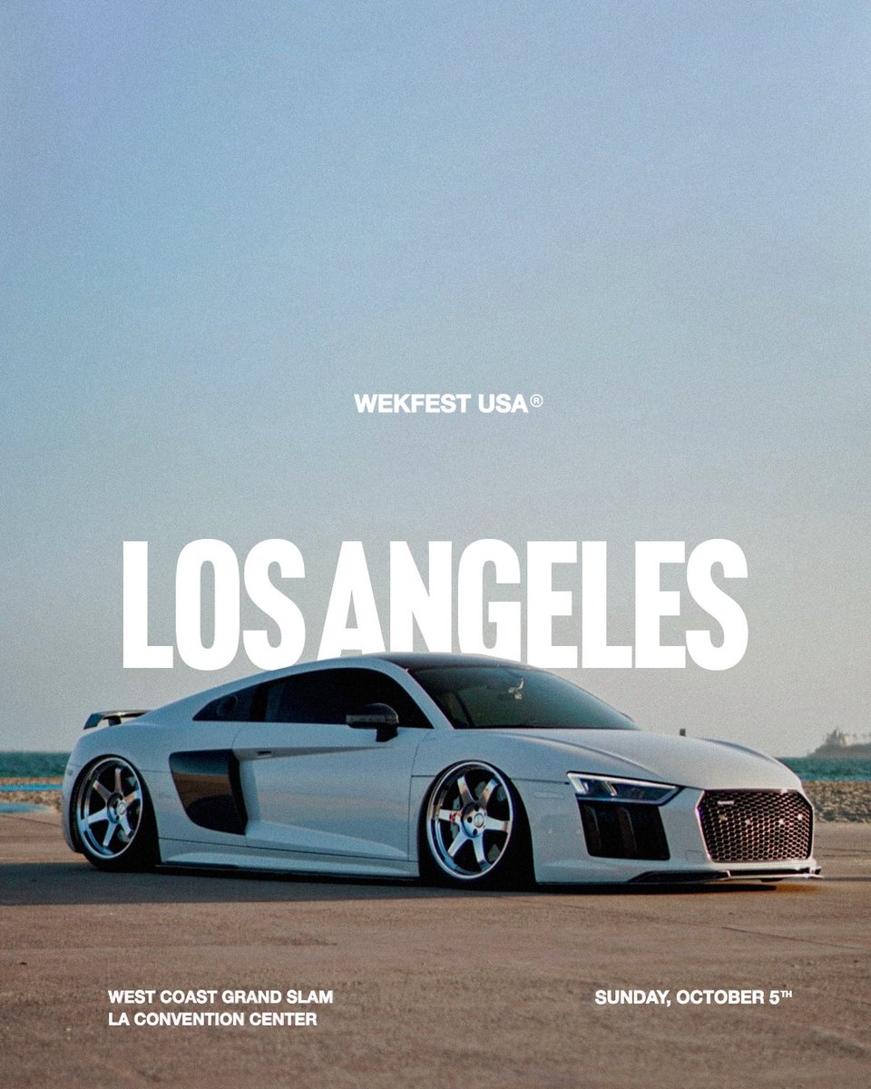 Los Angeles to complete our west coast swing 🏁

See details on wekfest-usa.com