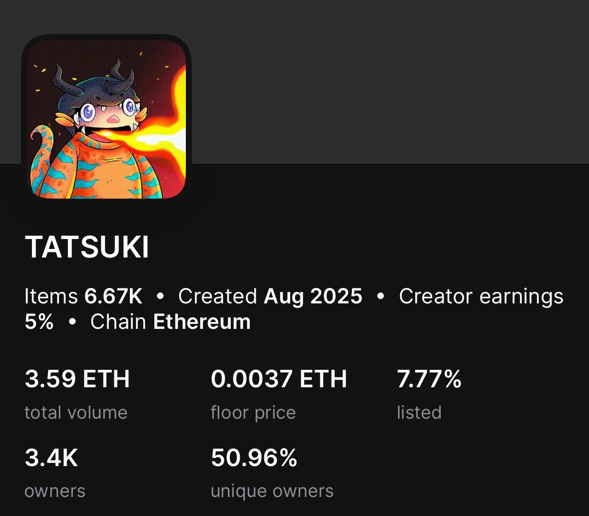 t1g3r (@grayt1g3r) on Twitter photo Great art and a fast forming community!
<a href="/TatsukionETH/">T A T S U K I</a> is 👀’n like a runner with $ETH pumping hard. Get in while you can. #NFTs Great art and a fast forming community!
<a href="/TatsukionETH/">T A T S U K I</a> is 👀’n like a runner with $ETH pumping hard. Get in while you can. #NFTs