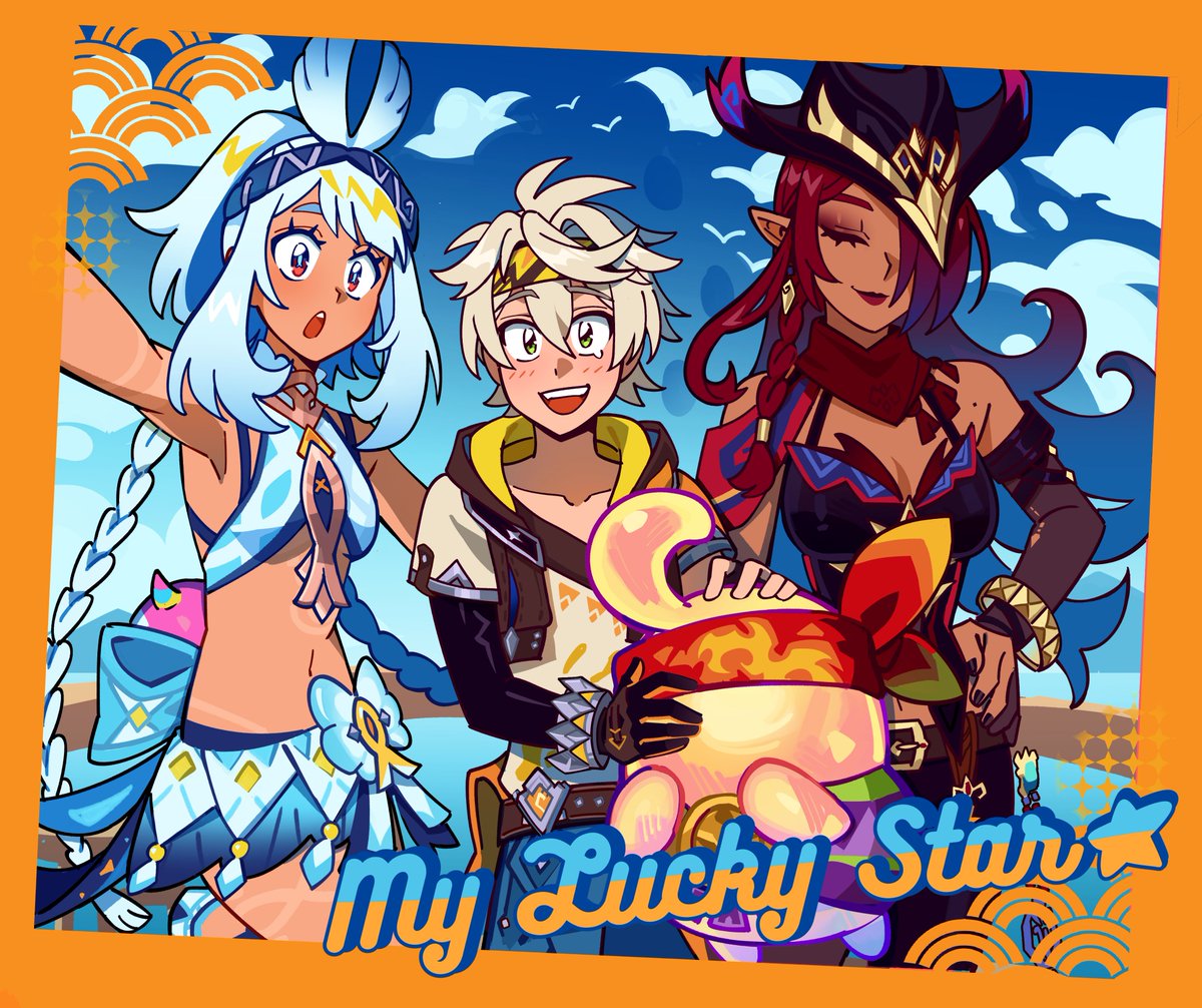 rockboi4u's tweet image. Seaspray Summer 4ever #GenshinImpact #Bennett #Mualani #Chasca