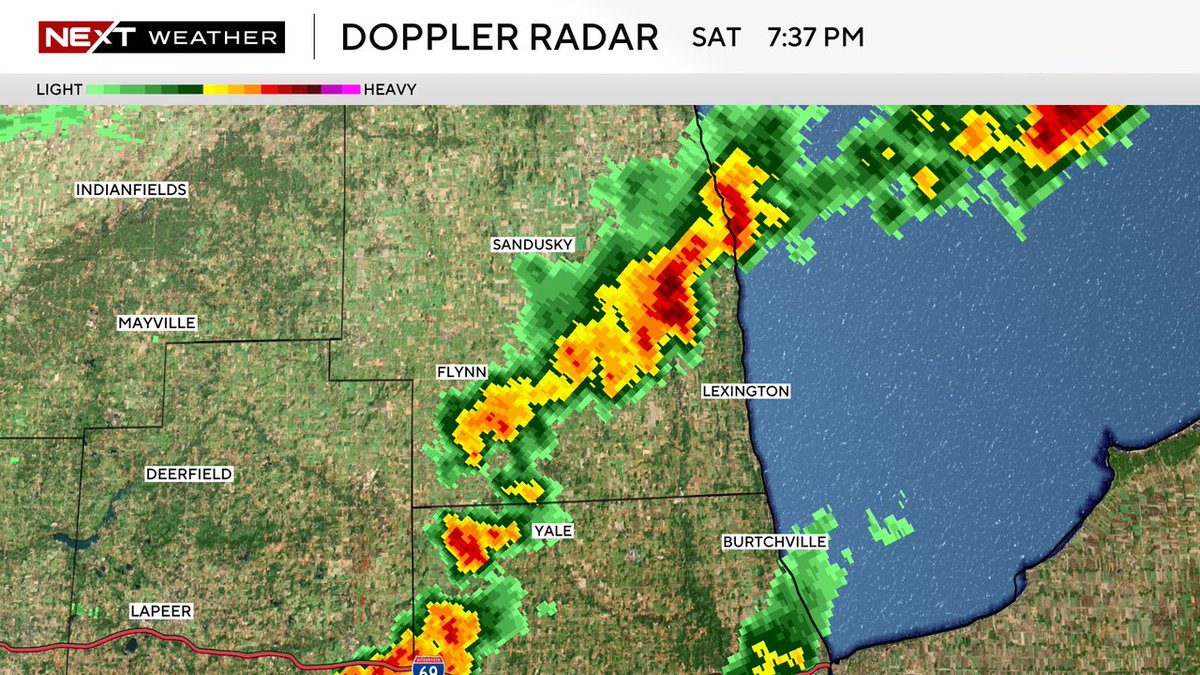 A Severe Thunderstorm Warning has been issued for the highlighted counties until Aug 23 8:00PM. #miwx #weather