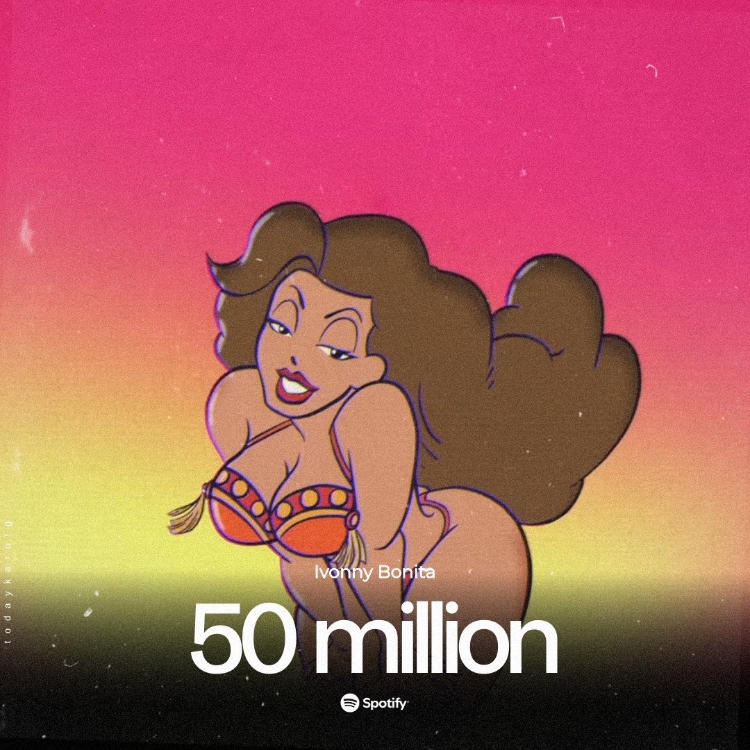 “Ivonny Bonita” de @KarolG ha superado los 50 MILLONES de streams en Spotify.