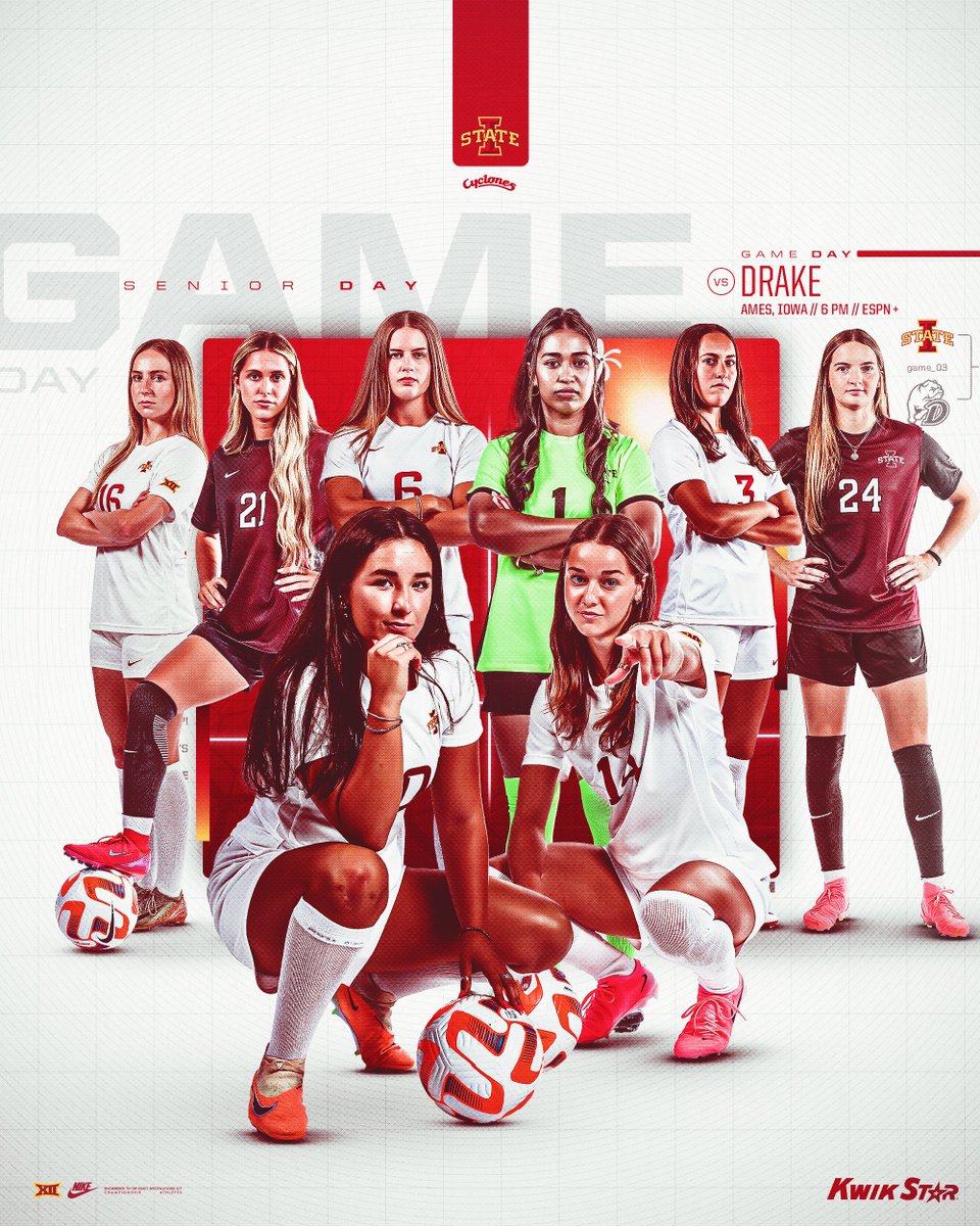 Celebrating Our Seniors 🫶
 
🆚 Drake
🏟️ Cyclone Soccer Complex
🕕 6 pm
🔗 linktr.ee/cyclonescr

🌪️⚽️🌪️