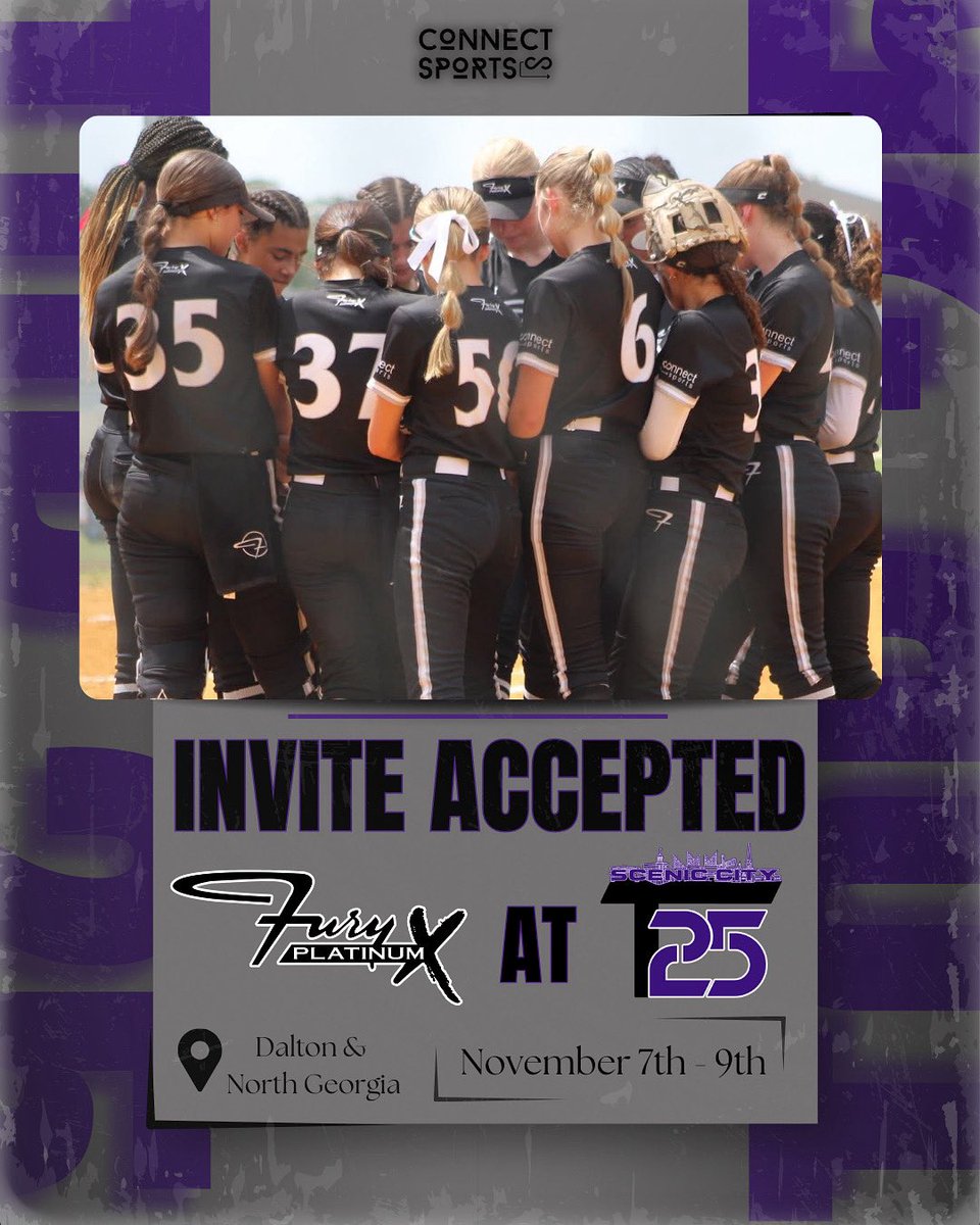 Connect Sports (@connectsports_) on Twitter photo Top 25 INVITE ACCEPTED 😈
Nothin’ new to Fury Platinum club. With a couple of Top 25 Championships under their belt, they are locked and loaded coming into the fall event. Eyes on the prize, ladies. 👀
See y’all at the field 💜 : 
Fury Platinum X 18U
Fury Platinum X Top 25 INVITE ACCEPTED 😈
Nothin’ new to Fury Platinum club. With a couple of Top 25 Championships under their belt, they are locked and loaded coming into the fall event. Eyes on the prize, ladies. 👀
See y’all at the field 💜 : 
Fury Platinum X 18U
Fury Platinum X