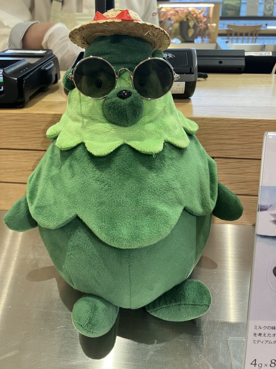 マールブランシュカフェ　夏仕様で頑張るロマンくん