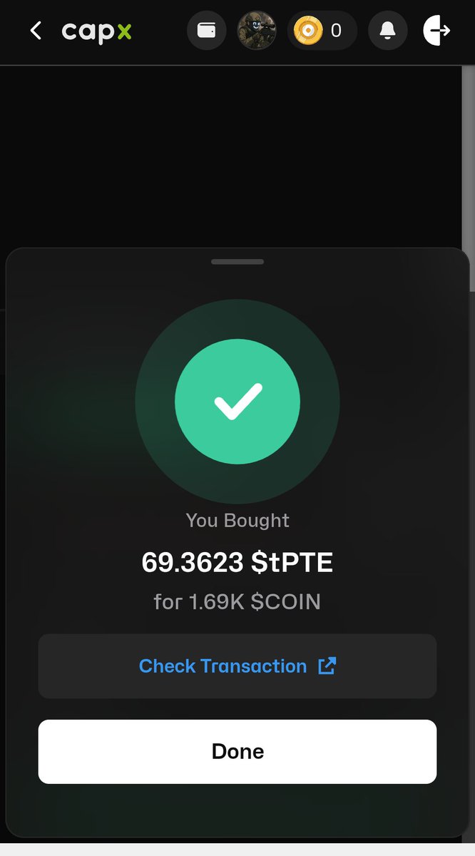 Day 2 of buying AI agent built on <a href="/0xCapx/">Capx AI</a> Super App till Mainnet.

Secured 1600 COIN  ( $tPTE ) today 

#AIAgent #AI #Capxmainet 
#Capxmovement #solopreneur