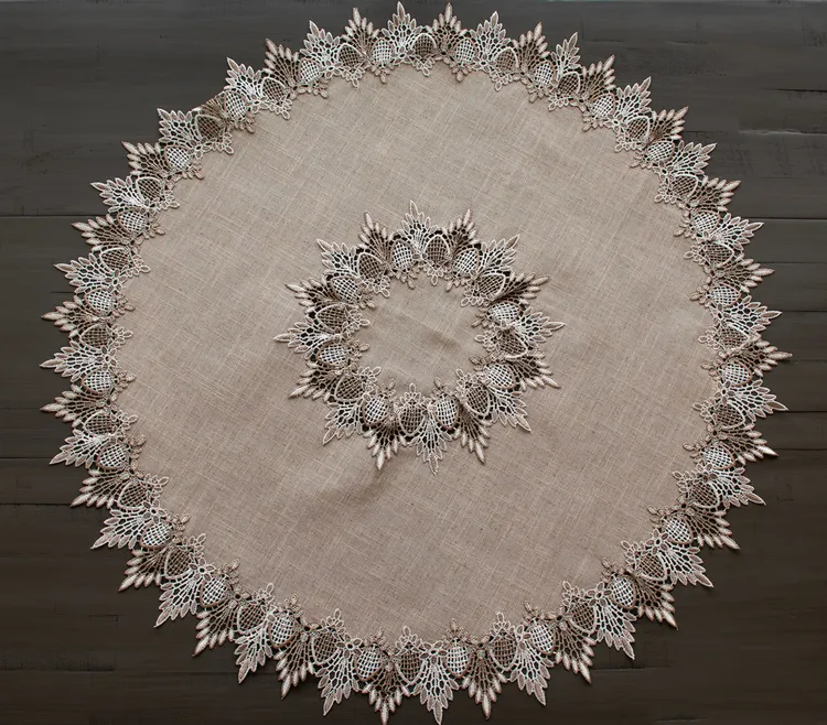 LinensArtThings's tweet image. Elegant On Sale Coffee Table Doily Lace Round Table Coffee Table Doily in Neutral Earth Tones for a Doily, Scarf, Placemat, or Round Doily. Perfect for your Table Centerpiece. Use on all tables, in the center of the bed as an accent or small accent table. #linens #doilies