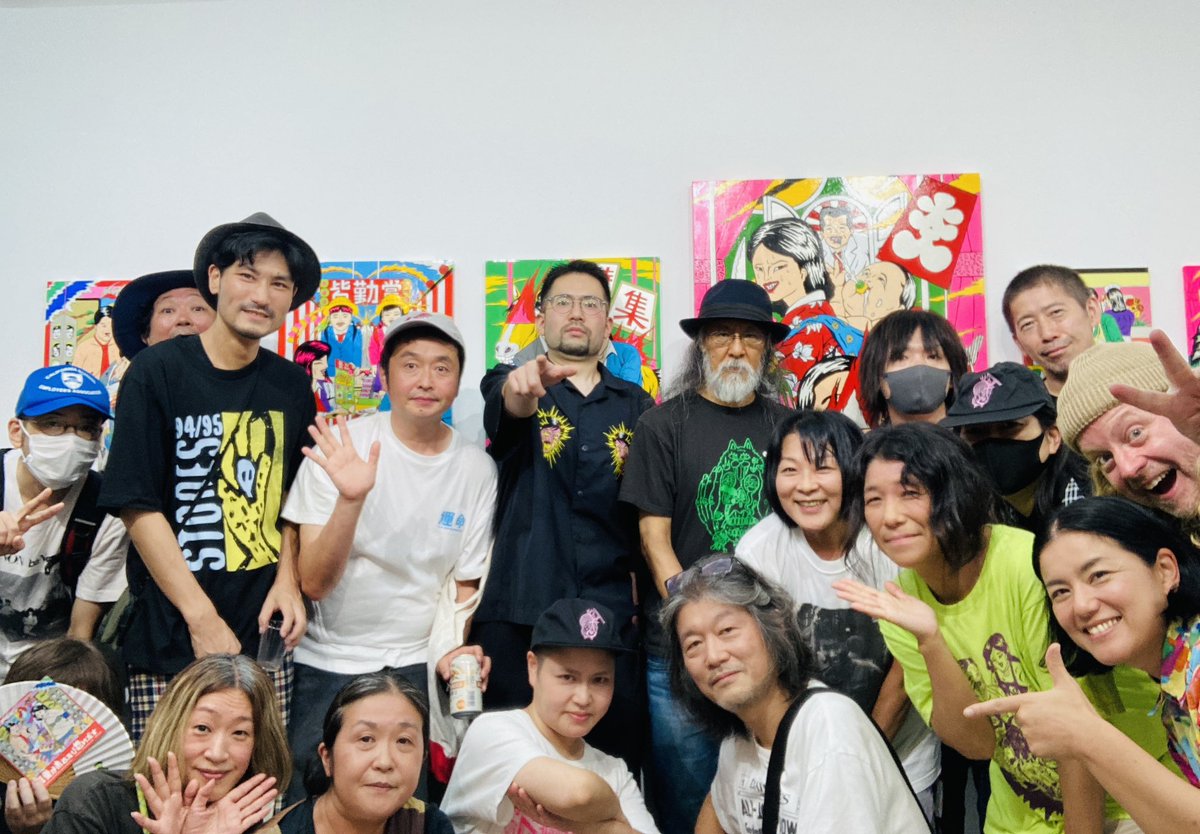 昨晩のオープニングレセプションにお越しの皆様どうもありがとうございました😊残暑も厳しい中、大勢の方にお集まりいただき感謝でいっぱいです。
松田光市の個展は9/14まで。夏をテーマに描きあげた新作が目白押しです！