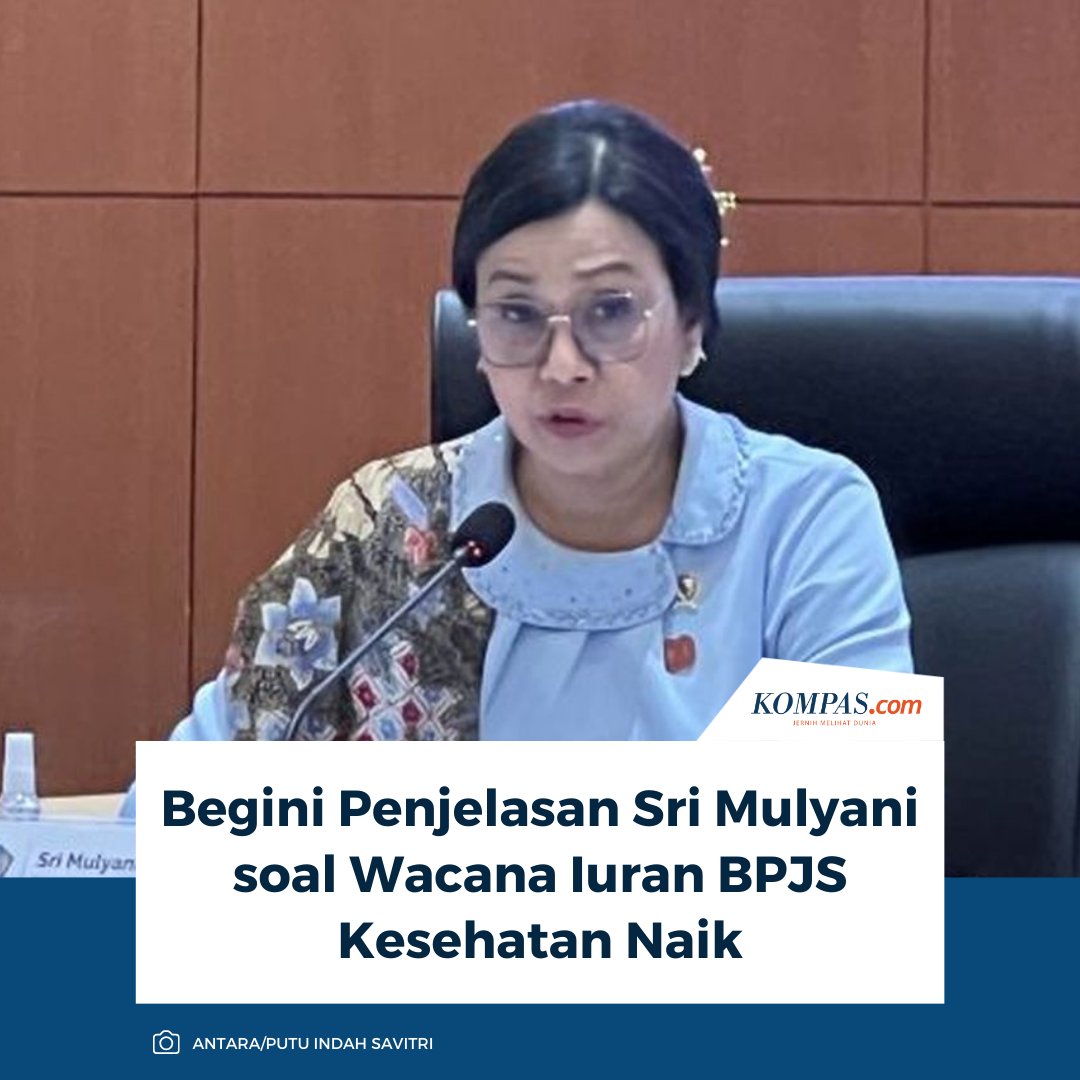 kompascom's tweet image. Pemerintahan Presiden Prabowo Subianto berencana menaikkan iuran BPJS Kesehatan pada tahun 2026.

Baca di sini: money.kompas.com/read/2025/08/2…

/ #BPJS #BPJSKesehatan #SriMulyani