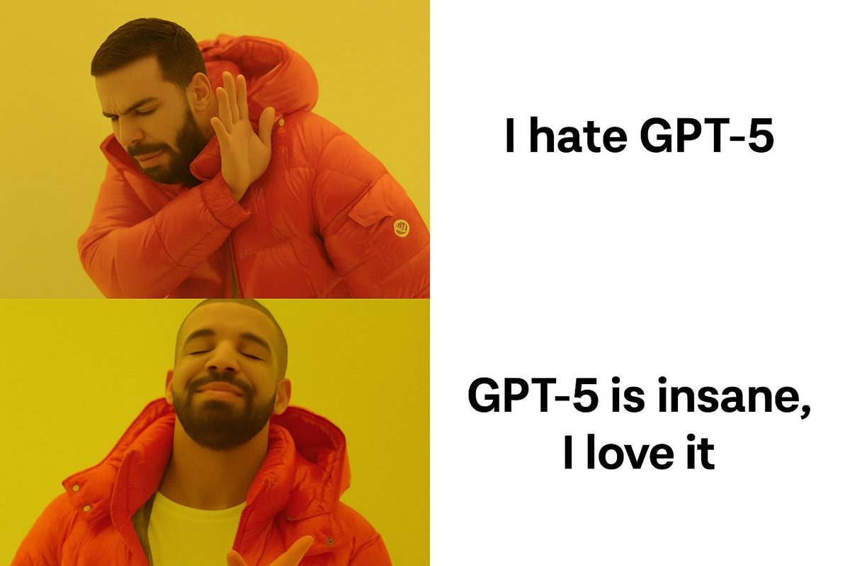 Me: GPT-5 is amazing 🤩
Also me five minutes later: why does GPT-5 hate me 😭
