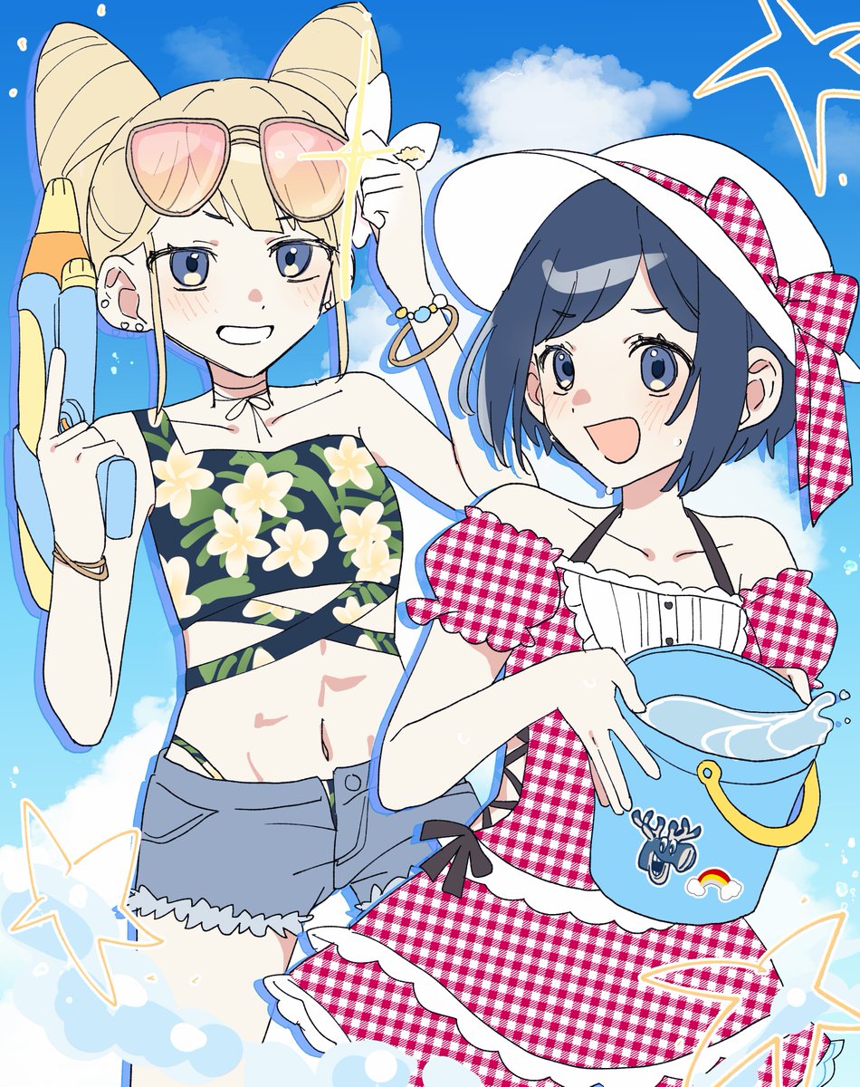あざジャス ﾜﾝﾄﾞﾛ  ＋1.5h
お題「水着」｢カラフル｣  
#azjs_1h
