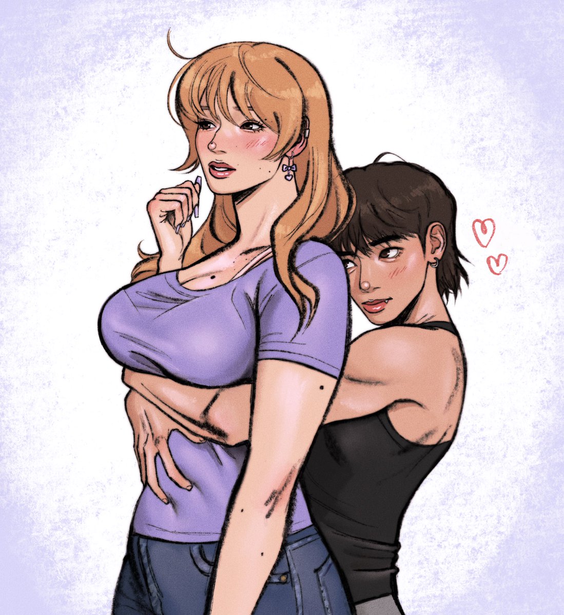 My stupid ass exported the wrong file and I can't get over it so here's a little repost of the last drawing except it's a bit different and Tyυn is happy 😔😔😔😔😔