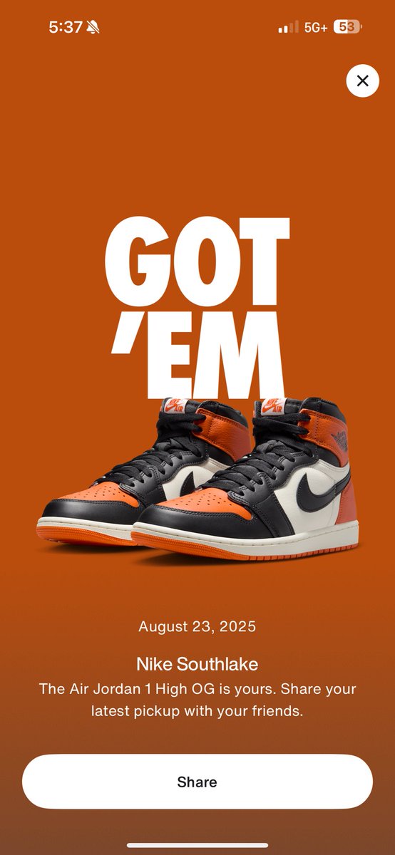 SNKR pass did me right. Got the reserve and picked up today. Thank you <a href="/snkr_twitr/">SNKR_TWITR</a> for the letting me know about the reserve!!