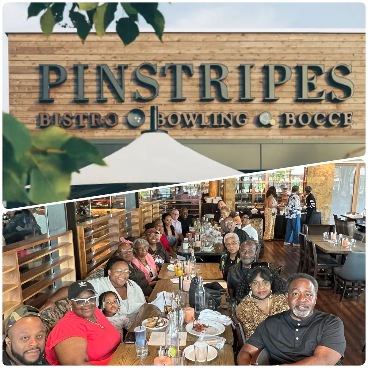 CameronLabUNC's tweet image. Had brunch with my mom and some of her besties from church. First time at Pinstripes but will not be my last. Brunch was awesome.