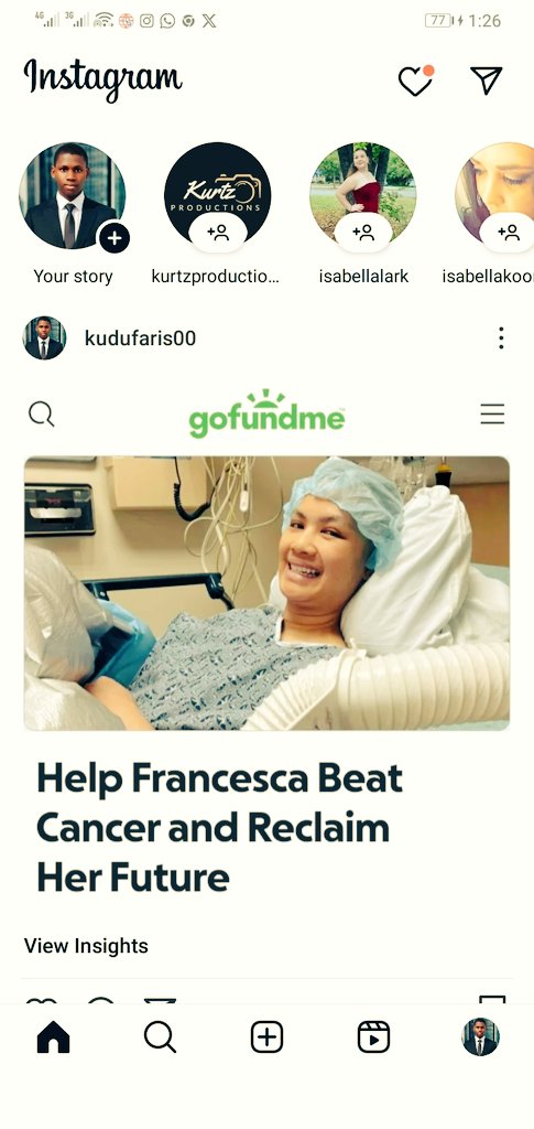 kudu13032's tweet image. Hope has a name  Francesca.  
She’s fighting breast &amp;amp; brain cancer while holding onto her dream of becoming an optometrist.  
Let’s help her keep fighting.  
💛 gofundme.com/f/help-frances…  
#SupportCancerWarriors #HelpHerHeal #CrowdfundingHope