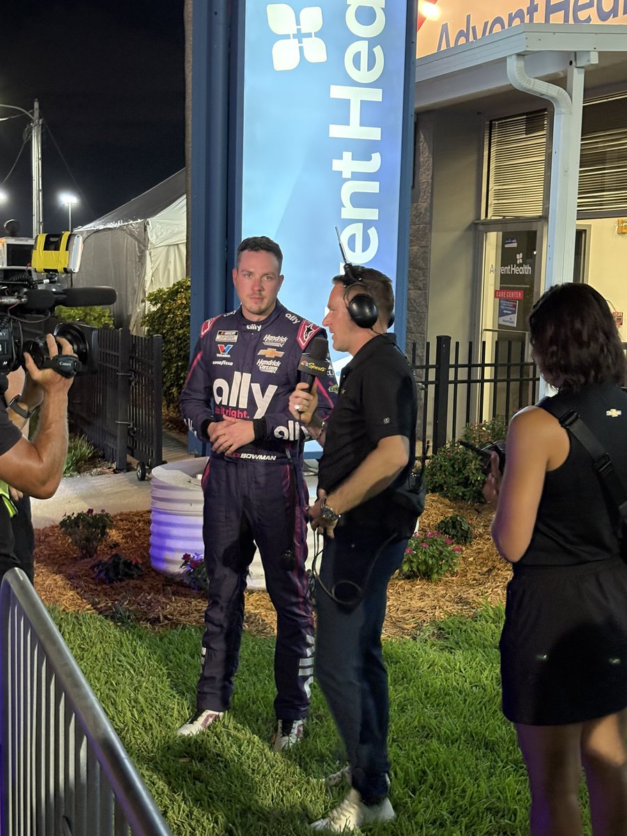 Andrew Gorton WTOC (@andrewgortonwx) on Twitter photo Bowman is out of the infield care center and speaking to the media after a big wreck in stage one. #CokeZeroSugar400 Bowman is out of the infield care center and speaking to the media after a big wreck in stage one. #CokeZeroSugar400