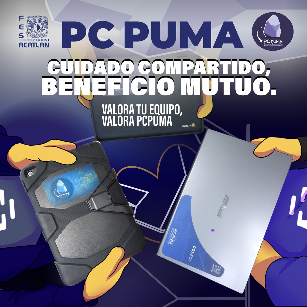 FES_ACATLAN's tweet photo. #PCPUMA te salva el día cuando más lo necesitas, maneja los equipos con responsabilidad, cuida lo que es de todos, es un beneficio mutuo. ¡Valora #PCPUMA! https://t.co/75YnX5yJ0q
