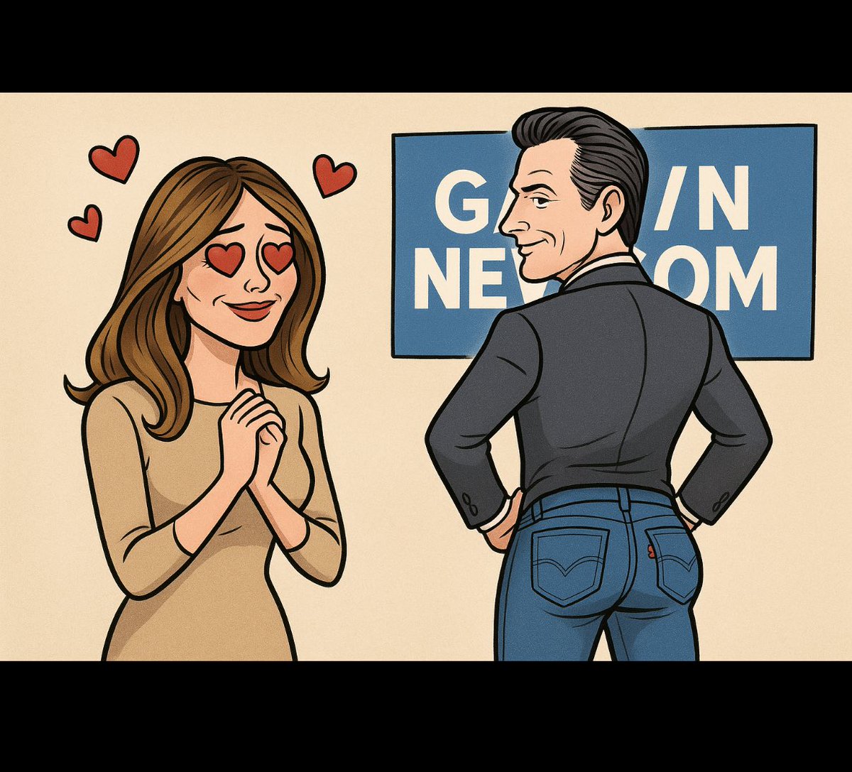 4namasK's tweet photo. @mermaidmamamags @GavinNewsom Melania Adores Gavin Ass - MAGA https://t.co/o8GEP4l5eU