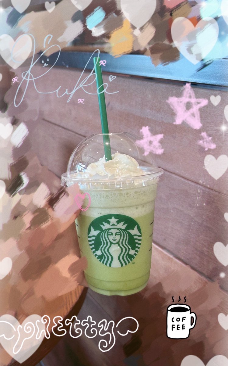 Boo_Chiyo's tweet image. デコとモザイクで色々分からなくなったスタバみて😽