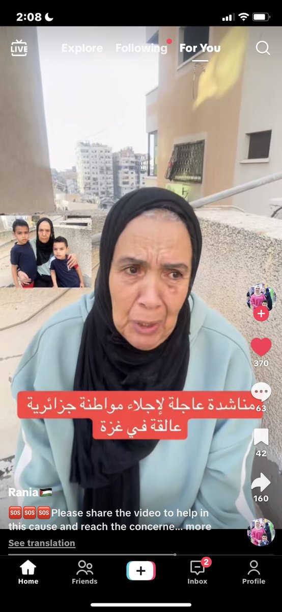 samcinemalover's tweet photo. @TebbouneAmadjid @Algeria_Tweet @AlgPresidency 
This woman is Algerian citizen who is stuck in ghaza her grandchild his name is ahmed mater 21 years old have Algerian nationality was murdered in ghaza so please do something to help her tag the governments help her please https://t.co/HiO41n6L7d