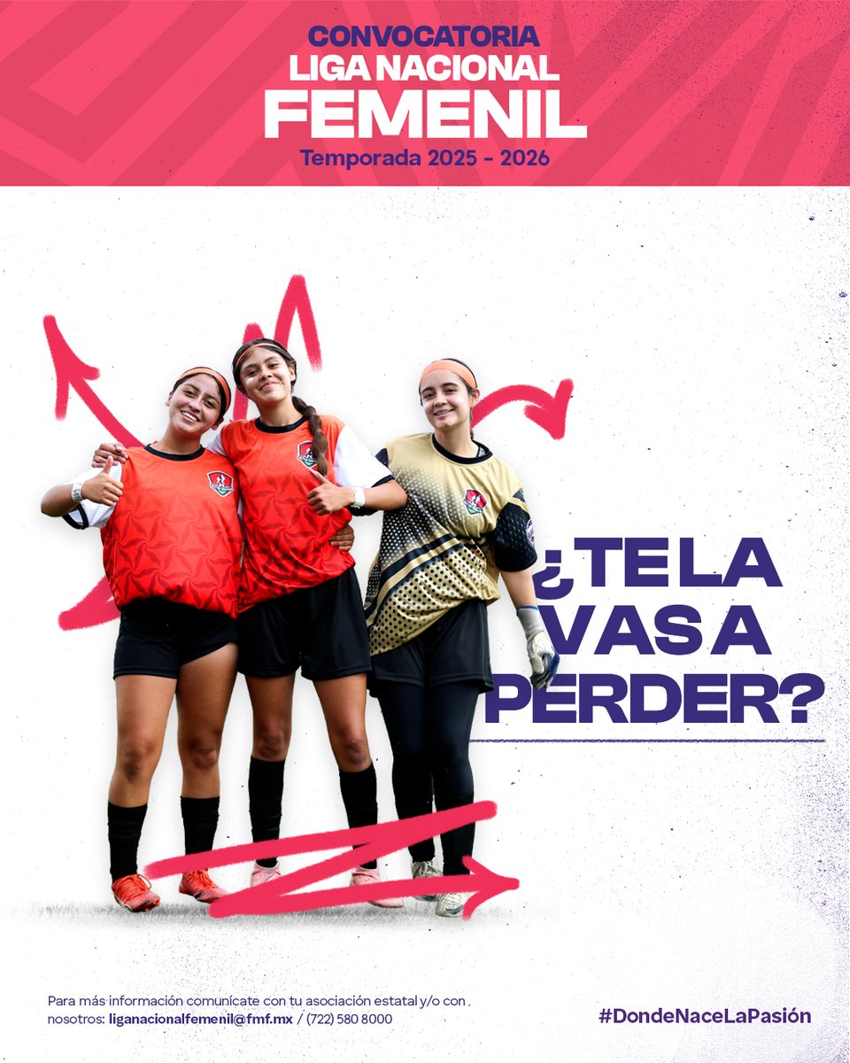 No te puedes perder la nueva temporada de la #LigaNacionalFemenil

Aquí encontraras todos los detalles: bit.ly/4fNilf4

#DondeNaceLaPasión