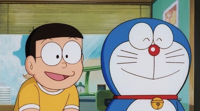 🟡「それはいいね！それで？それで？」
🔵「😊」

#ドラえもん