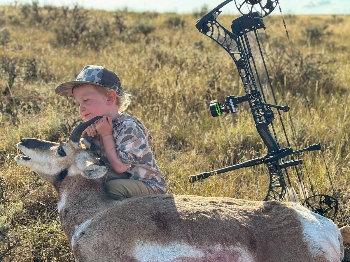 Update: It is possible to successfully archery hunt an antelope with your two year old. What a day.