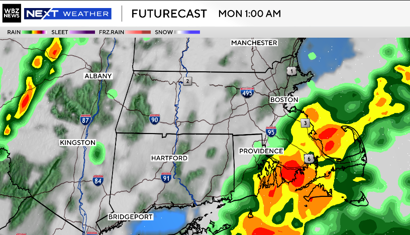 Lexie O'Connor (@lexieoconnorwx) on Twitter photo Another nice day for Sunday but with some more clouds and breezy southerly winds. Showers return Monday, steadiest, potentially heavy rain for Eastern MA early Monday. Chance for afternoon shower/storm. Then nice, dry stretch to follow! I'll have your full forecast at 11 <a href="/wbz/">WBZ | CBS News Boston</a> Another nice day for Sunday but with some more clouds and breezy southerly winds. Showers return Monday, steadiest, potentially heavy rain for Eastern MA early Monday. Chance for afternoon shower/storm. Then nice, dry stretch to follow! I'll have your full forecast at 11 <a href="/wbz/">WBZ | CBS News Boston</a>