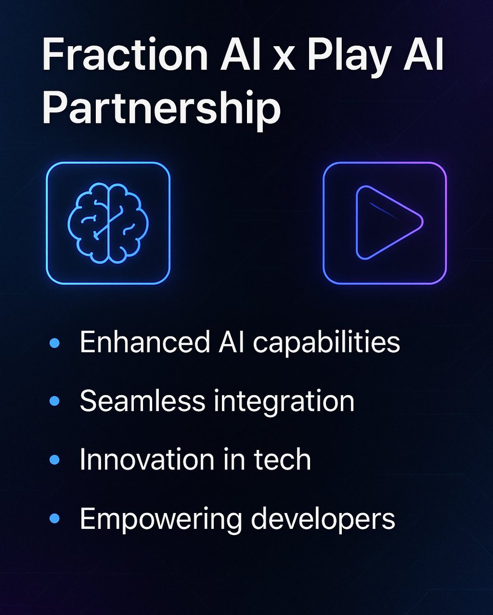 GasFeesGotMe | 𝔽rAI | π² (@gasfeesgotme) on Twitter photo Fraction AI has teamed up with <a href="/playAInetwork/">Play AI 🎲🎮</a> to bring battle-tested AI agents into a modular gaming + AI ecosystem. Competitive training → real-world deployment with MCP-powered agents, transparent performance, and cross-platform rewards.
<a href="/FractionAI_xyz/">Fraction AI</a> Fraction AI has teamed up with <a href="/playAInetwork/">Play AI 🎲🎮</a> to bring battle-tested AI agents into a modular gaming + AI ecosystem. Competitive training → real-world deployment with MCP-powered agents, transparent performance, and cross-platform rewards.
<a href="/FractionAI_xyz/">Fraction AI</a>