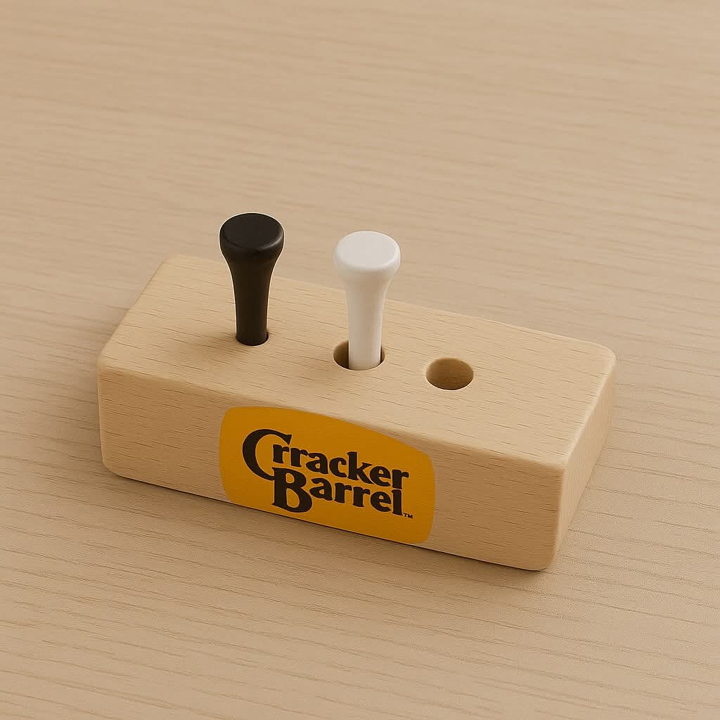 "I redesigned the table top peg game to match Cracker Barrels new modern look." -Chris Powell