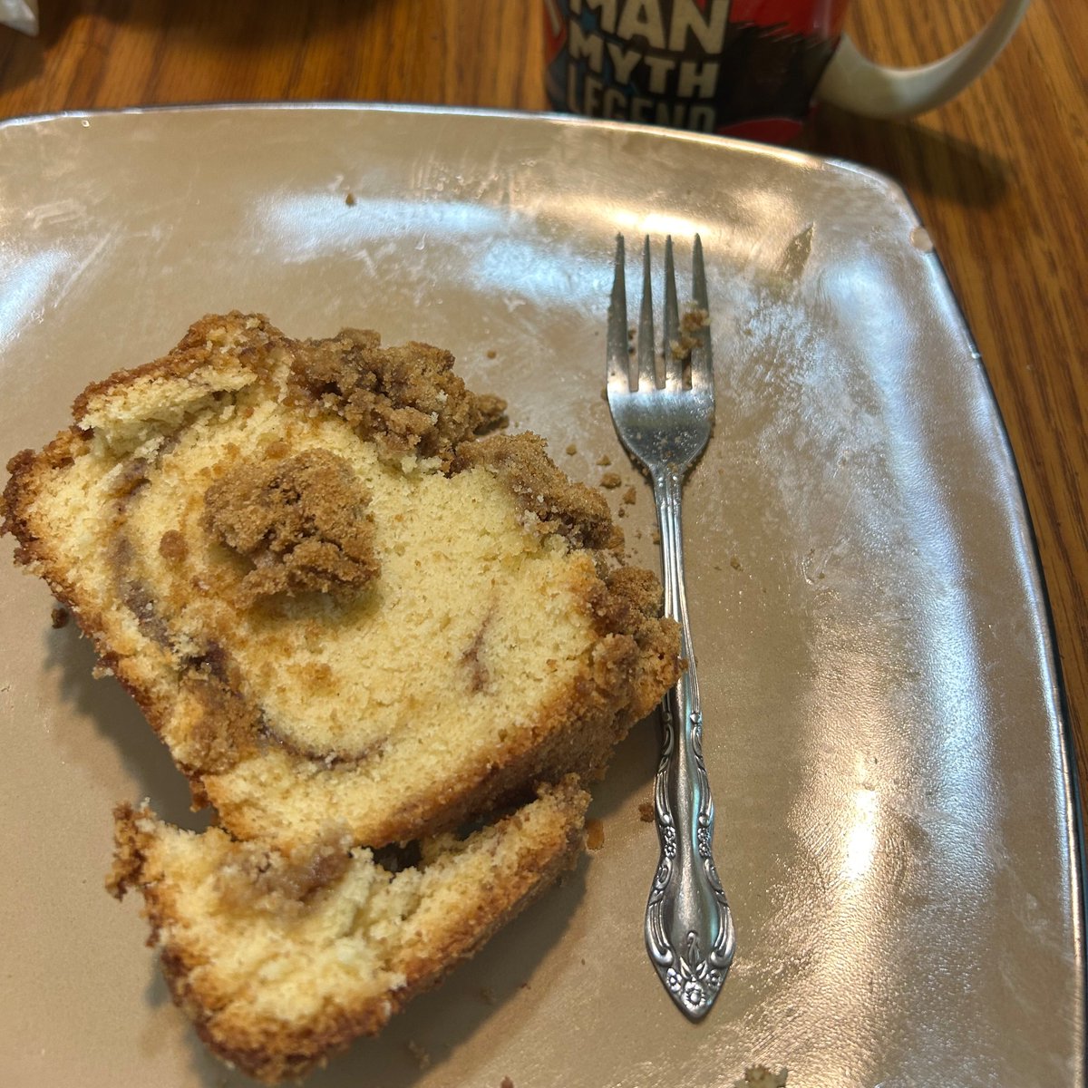 Joshua Hiles (@joshuahiles) on Twitter photo My wife made this amazing coffee cake and it’s ALMOST as good as she is. My wife made this amazing coffee cake and it’s ALMOST as good as she is.