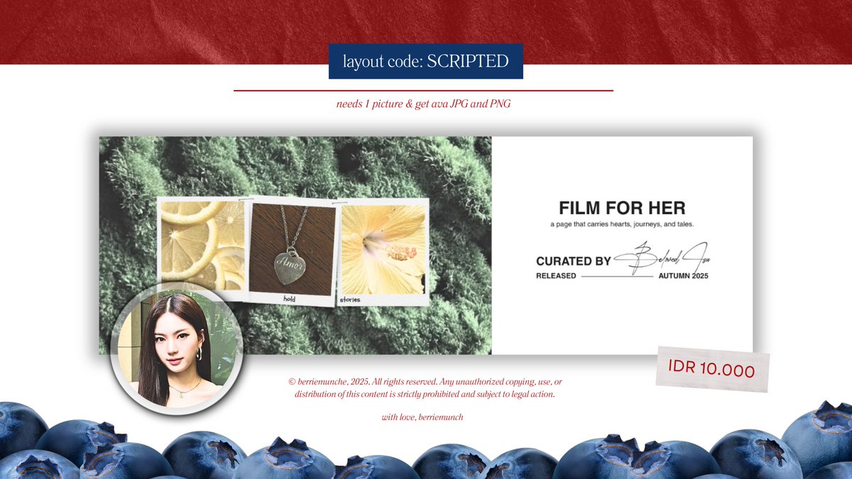 berriemunche's tweet image. any interaction is appreciated! ♥︎

meet my newest layout collections: CHARACTER, SCRIPTED, PREMIERE, &amp;amp; CHARMING that crafted solely for you!

🪷 &amp;gt; kindly knock my dm jika ada masukan atau kesamaan ya! thank you x #zonauang #zonaba