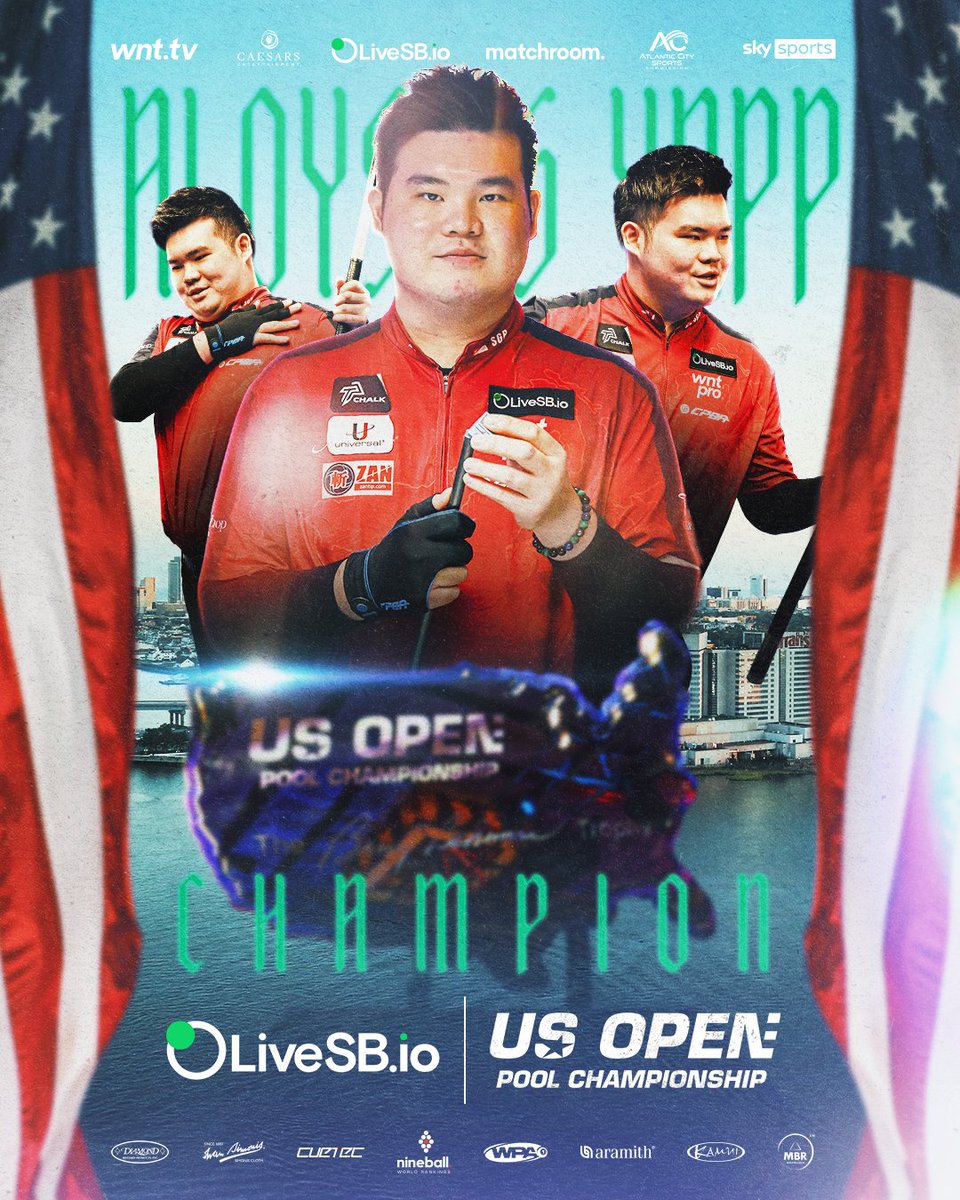 MatchroomPool's tweet image. The man who conquered America 🤩

Three WNT Open events in a row, one of the greatest achievements in the history of the game 🙌

Your 2025 liveSB.io US Open champion... 🏆

𝐀𝐋𝐎𝐘𝐒𝐈𝐔𝐒 𝐘𝐀𝐏𝐏 🌟

 | #WNT | #USOpenPool 🇺🇸