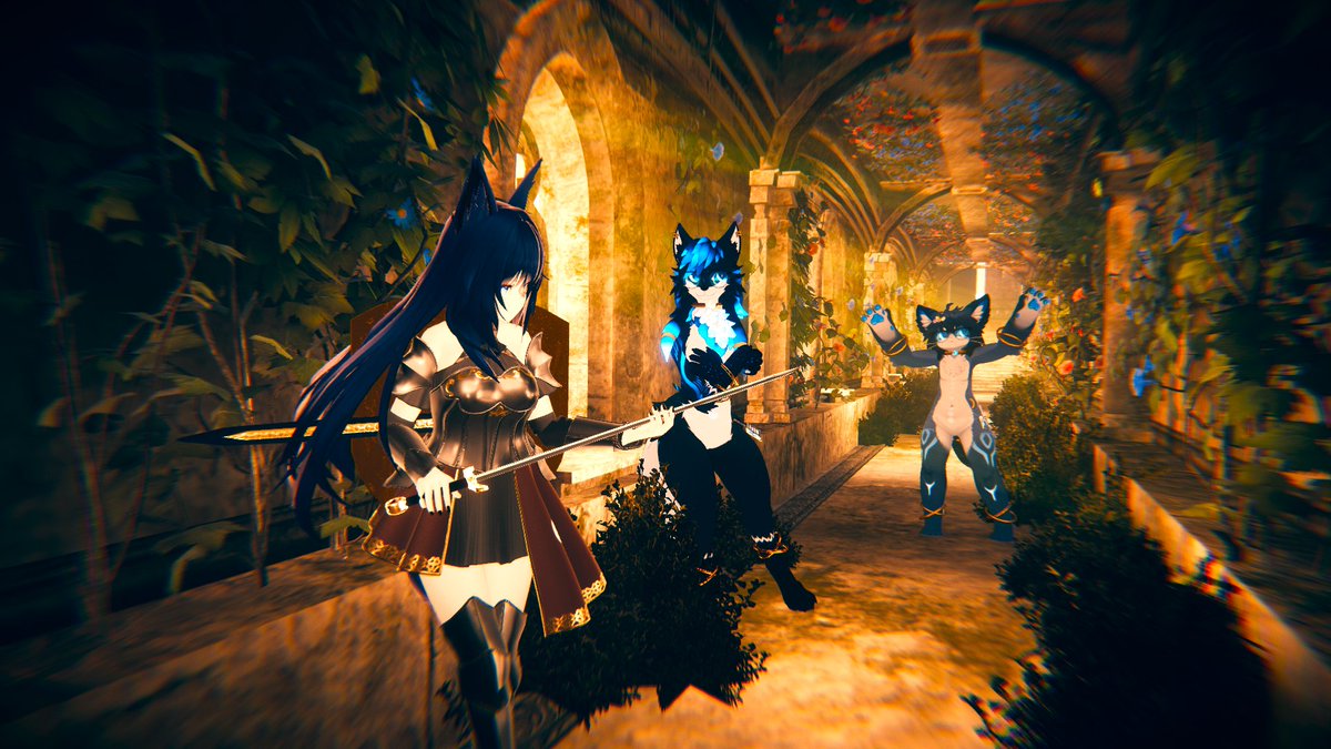 Between golden arches they walk, lights and shadows align, warriors from distant worlds, where magic and friendship flourish. #game #VRChat #fypシ #fyp #Furryvrchat #vrchatcommunity #vrchatfunny #vrchatcomedy #vrchatmoments #chill #3D #Coffee #poem #furryfandom